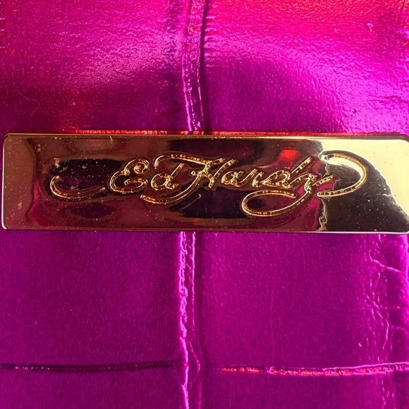 🌷SOLD🌷ED HARDY CROCODILE EMBOSSED PINK BAG - Picture 14 of 14